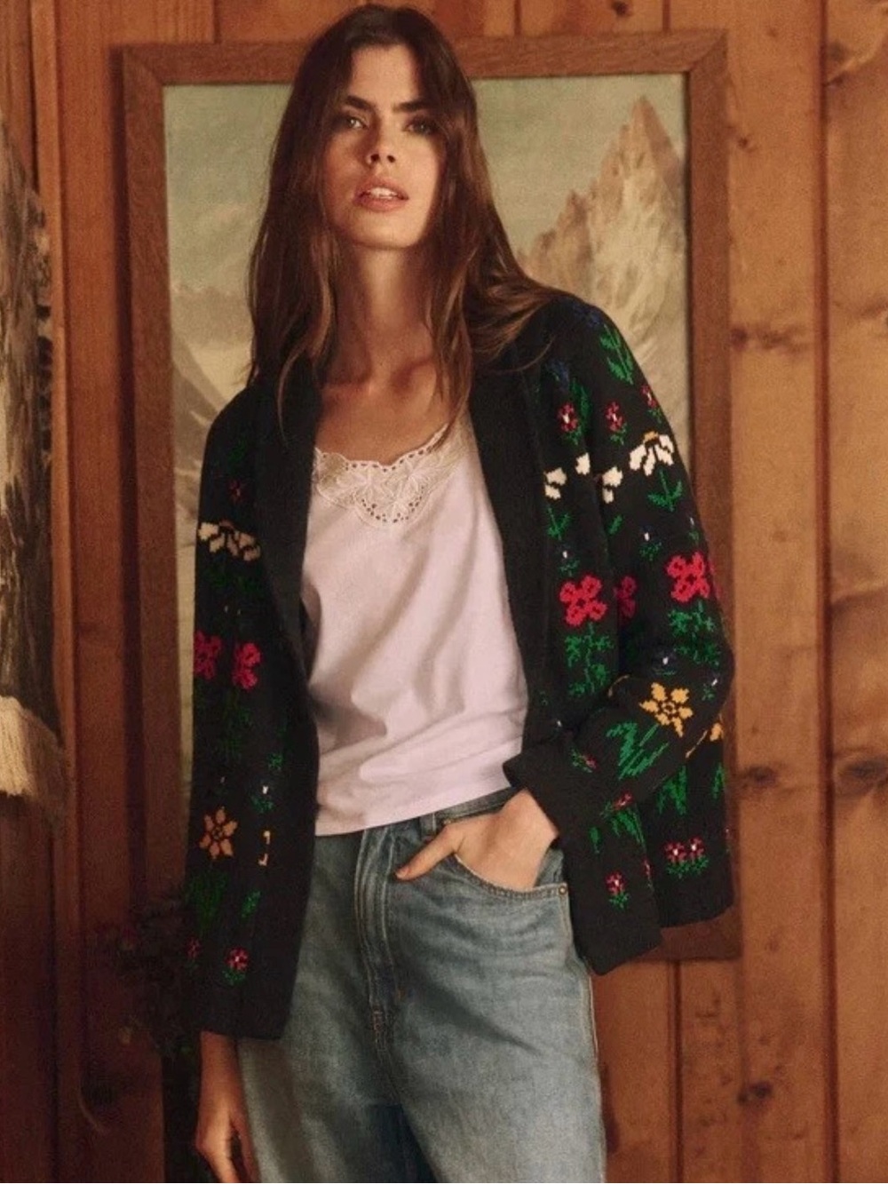 The Great. The Garden Lodge Cardigan in Navy - Picture 3 of 10